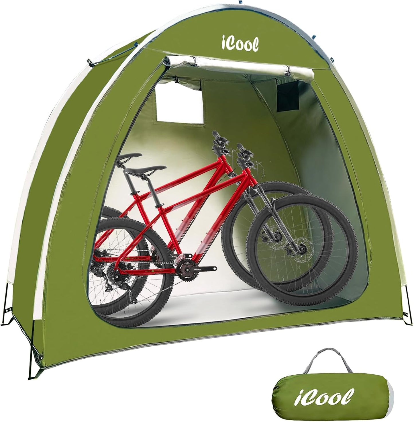 Outdoor Bike Covers Storage Shed Tent for 2 Bicycles or Tricycles