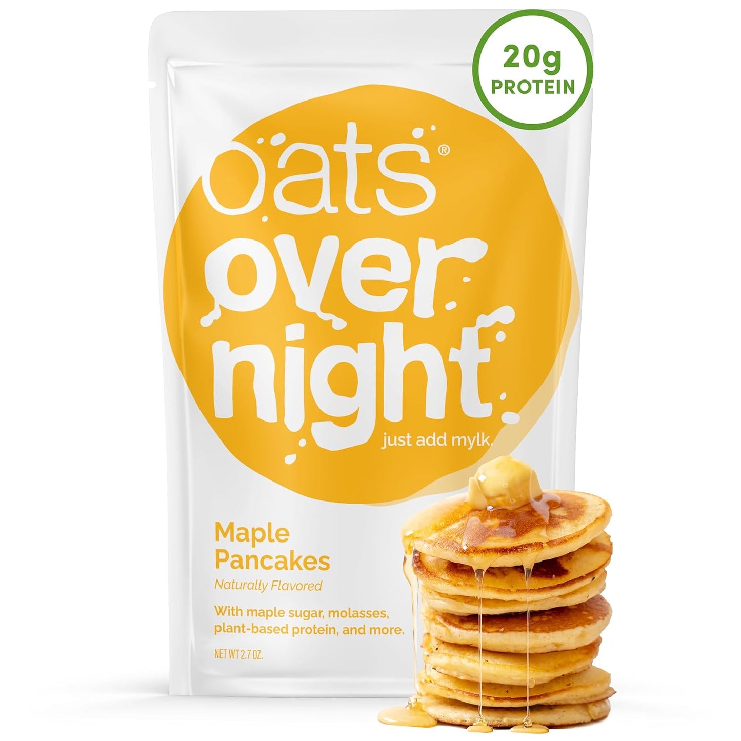 Oats Overnight Maple Pancakes Vegan Breakfast Shake with Protein