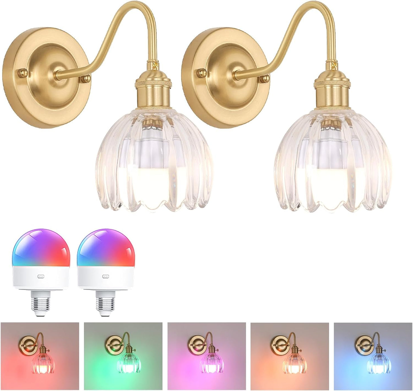 Vintage Battery Operated Wall Sconce Set of 2 for Modern Spaces