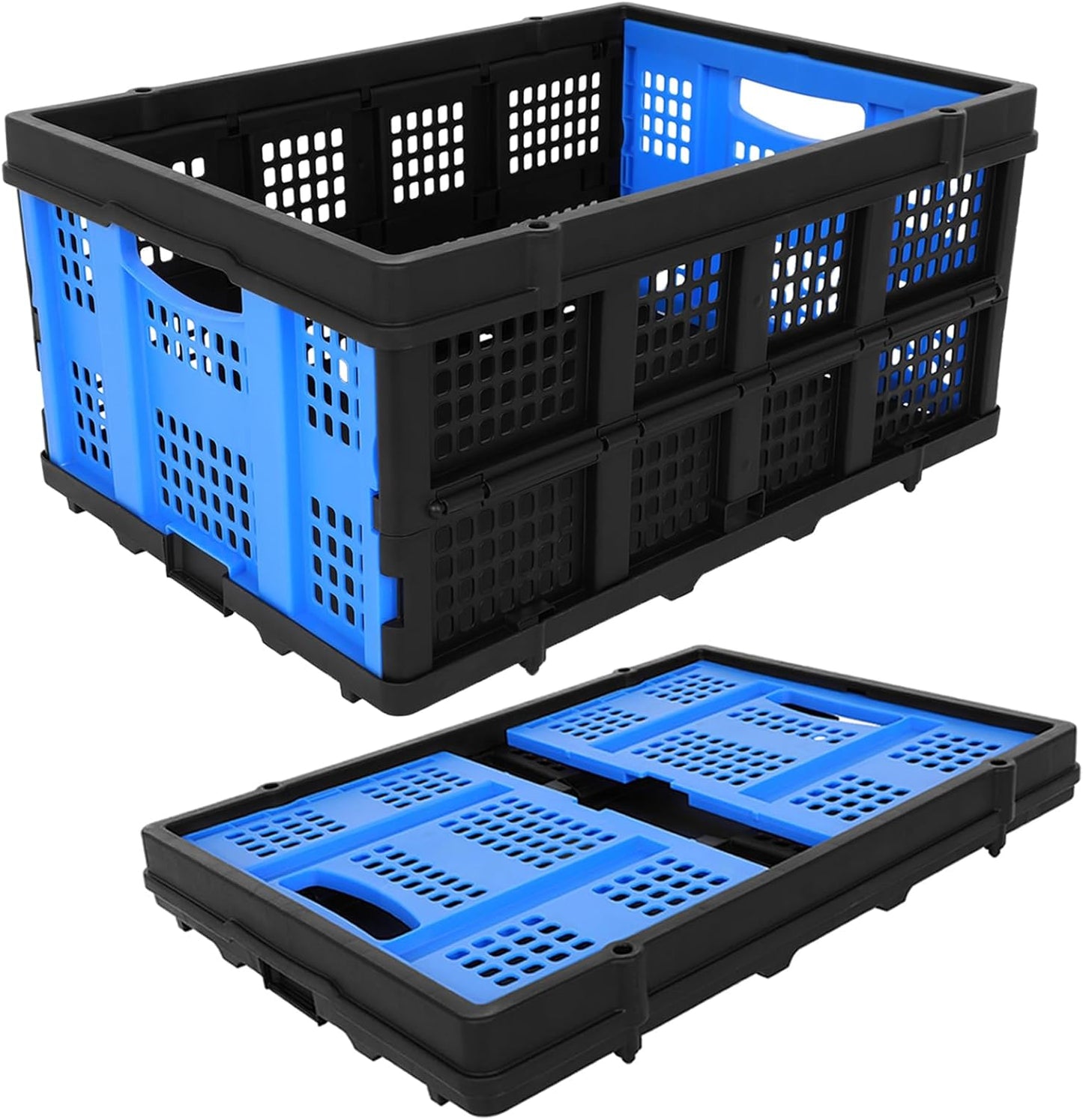 60L Collapsible Utility Crates for Storage: Stackable & Portable
