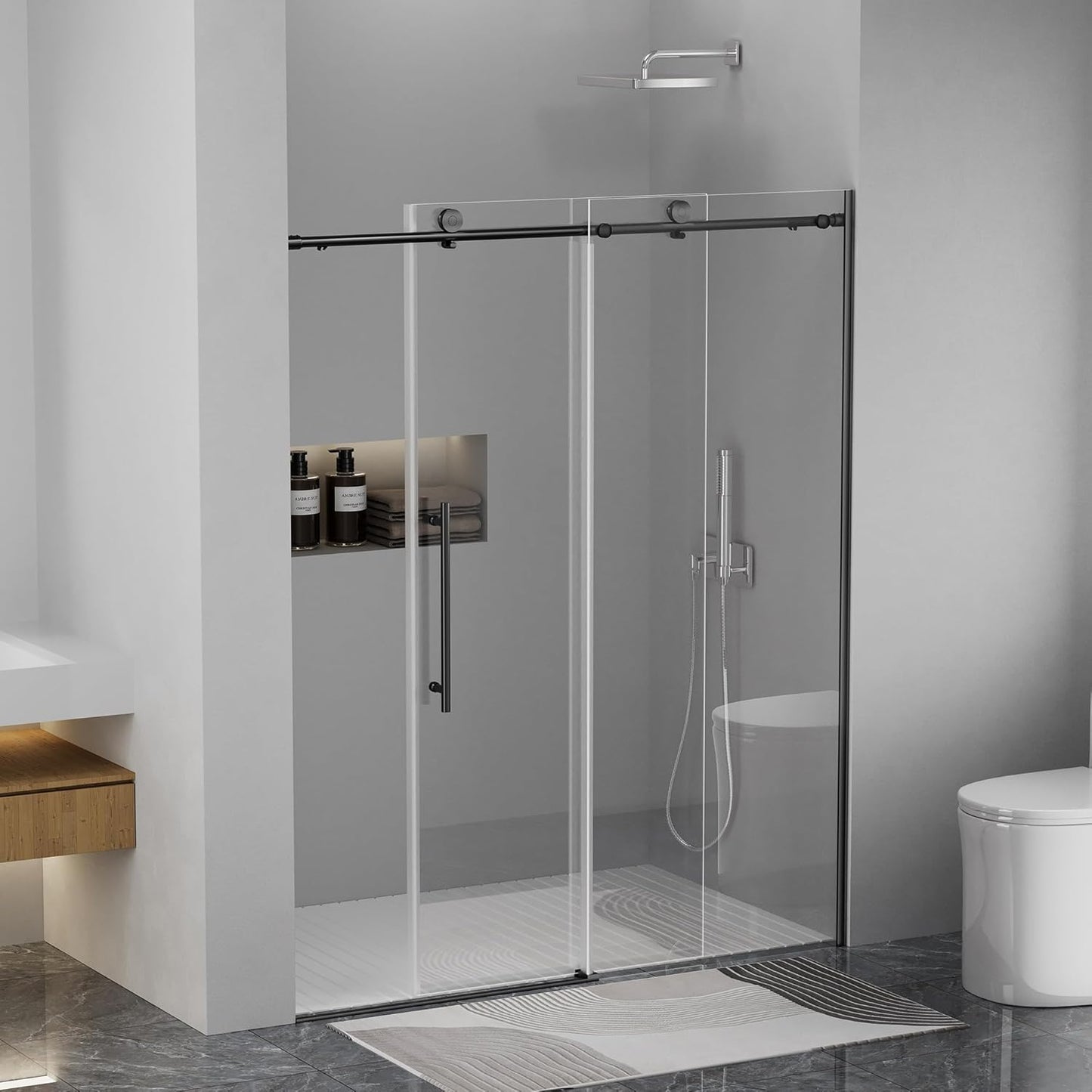 Frameless Sliding Shower Door 56-60 in W x 75 in H for Your Bathroom