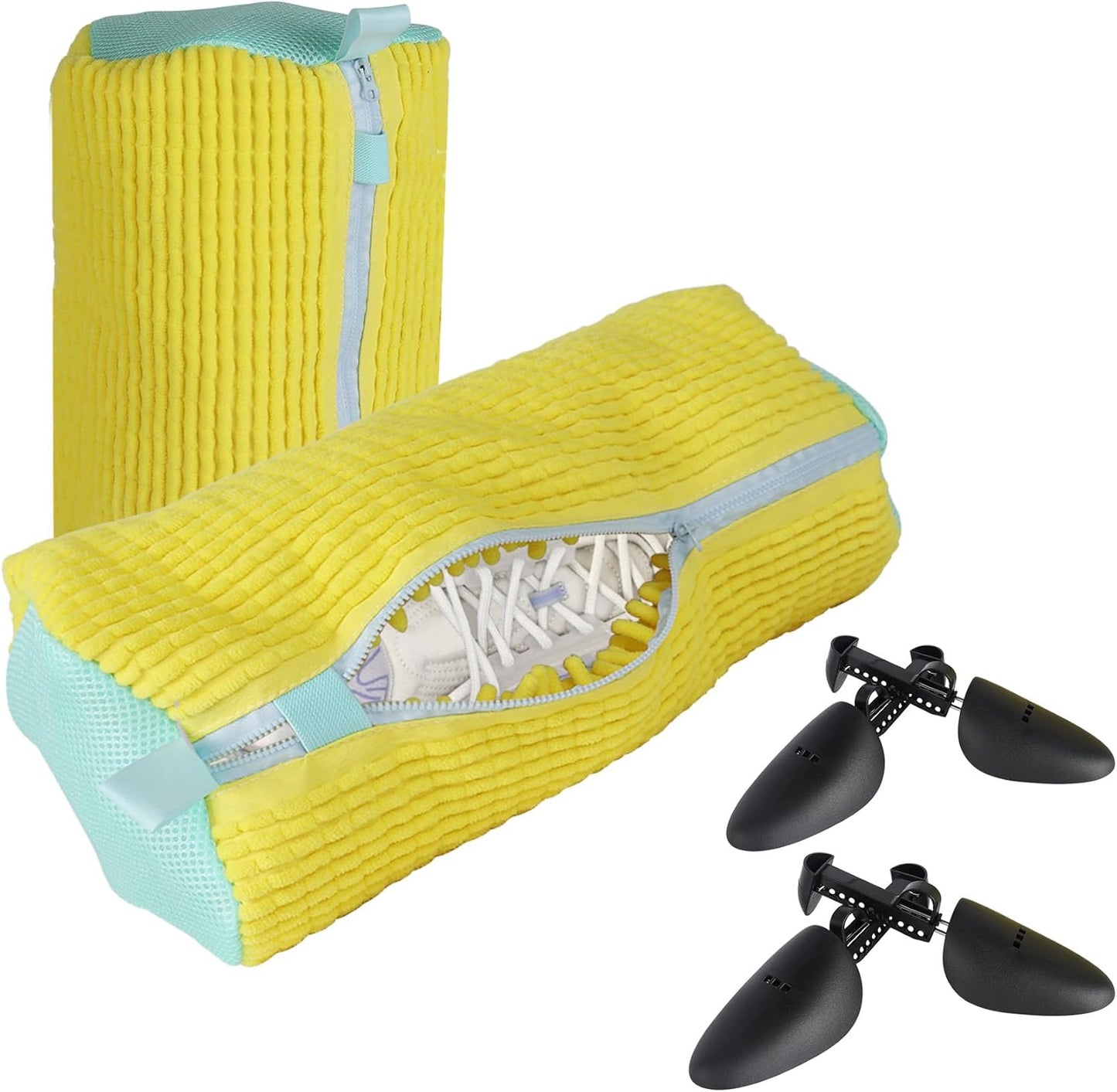 Shoe Washing Bag Set with Shoe Trees - Clean and Dry Shoes Easily!