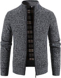 Kenhansion Men's Cozy Full Zip Knit Sweater
