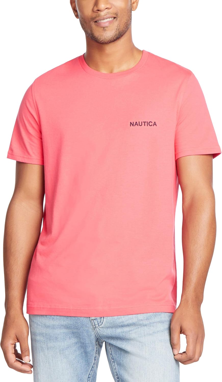 Nautica Short Sleeve Solid Crew Neck T-shirt for Casual Style