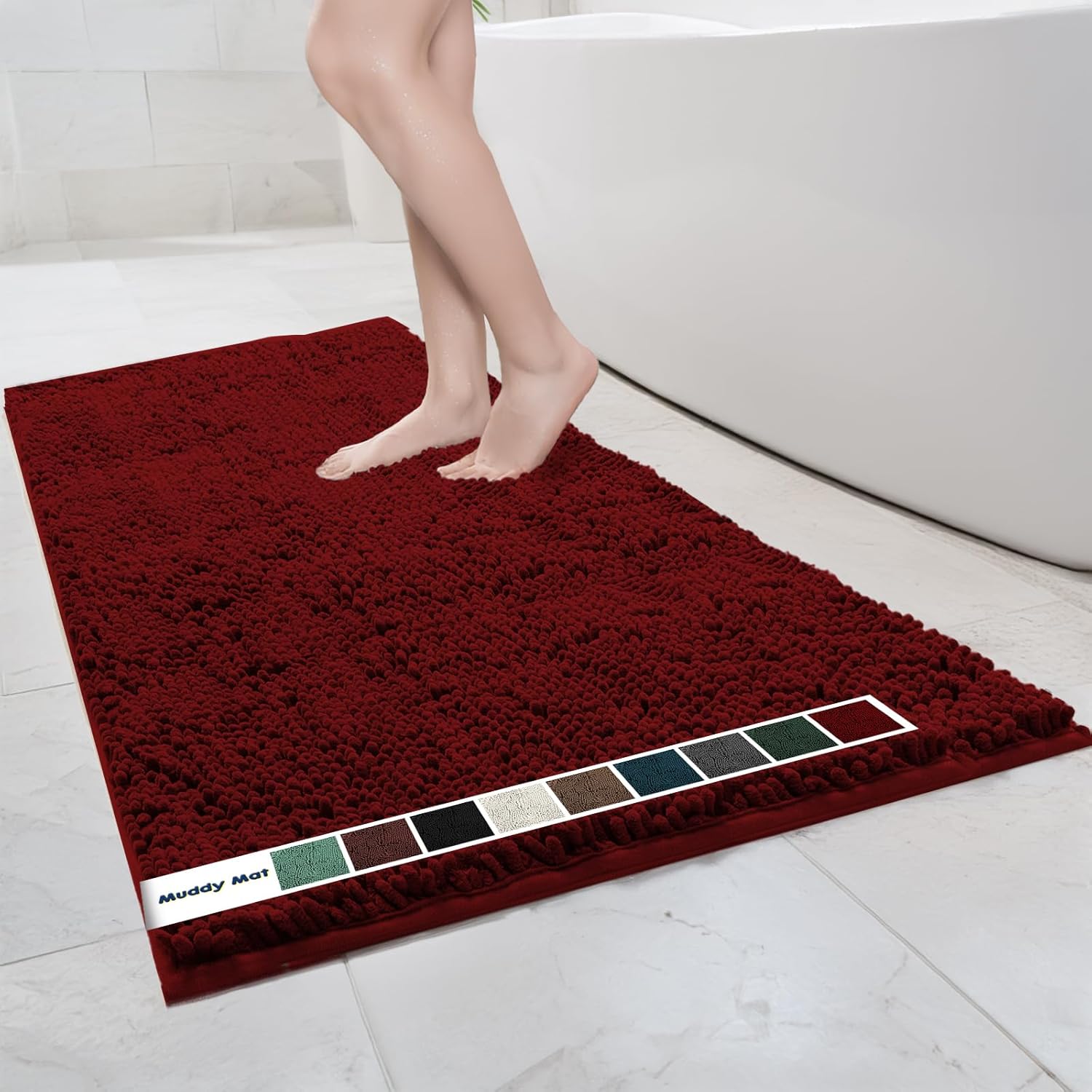 Muddy Mat Chenille Bathroom Rugs Quick Dry Microfiber Mats XL