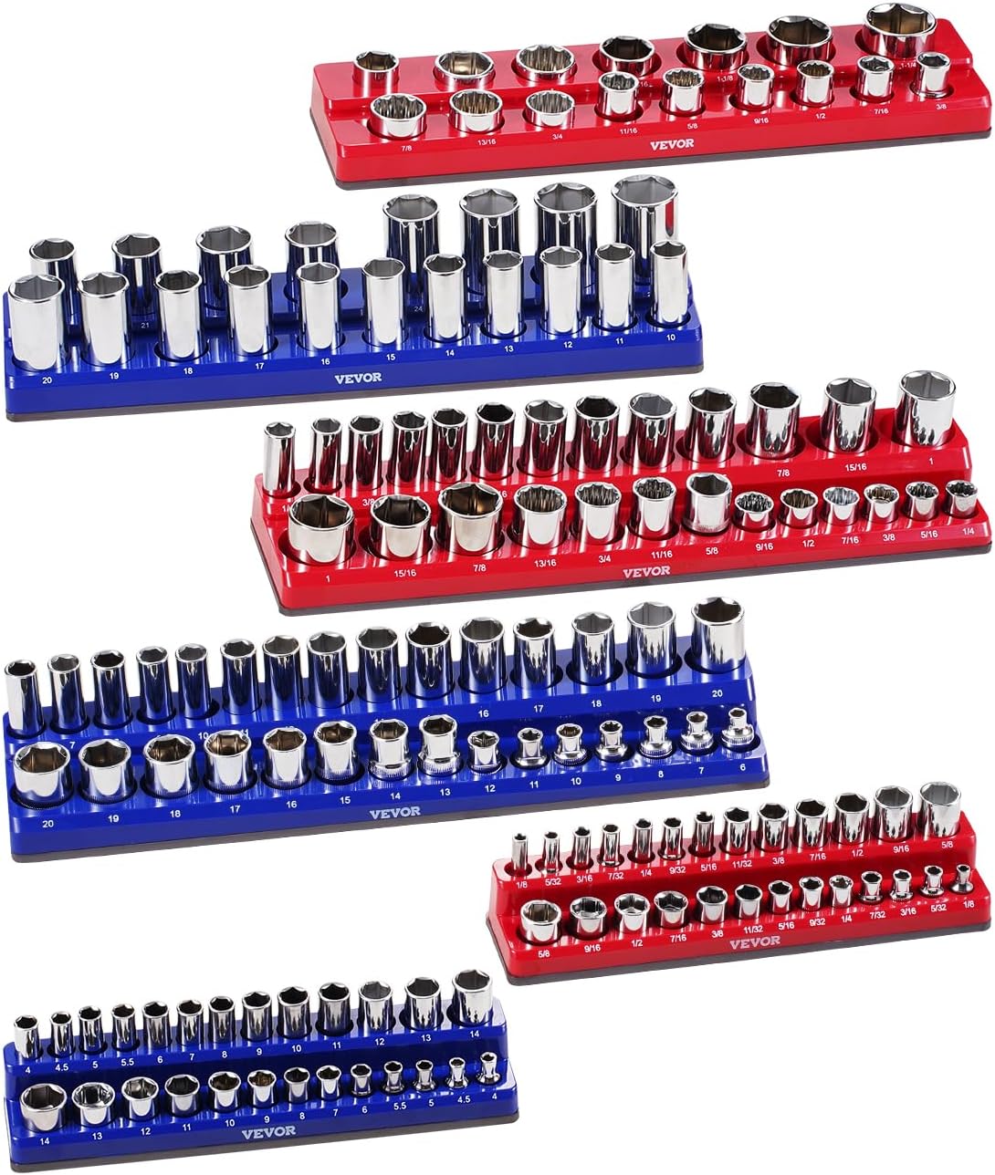 VEVOR Magnetic Socket Organizer Set for 143PCS Sockets Storage