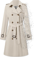 Double Breasted Waterproof Trench Coat for Women - Stylish Overcoat