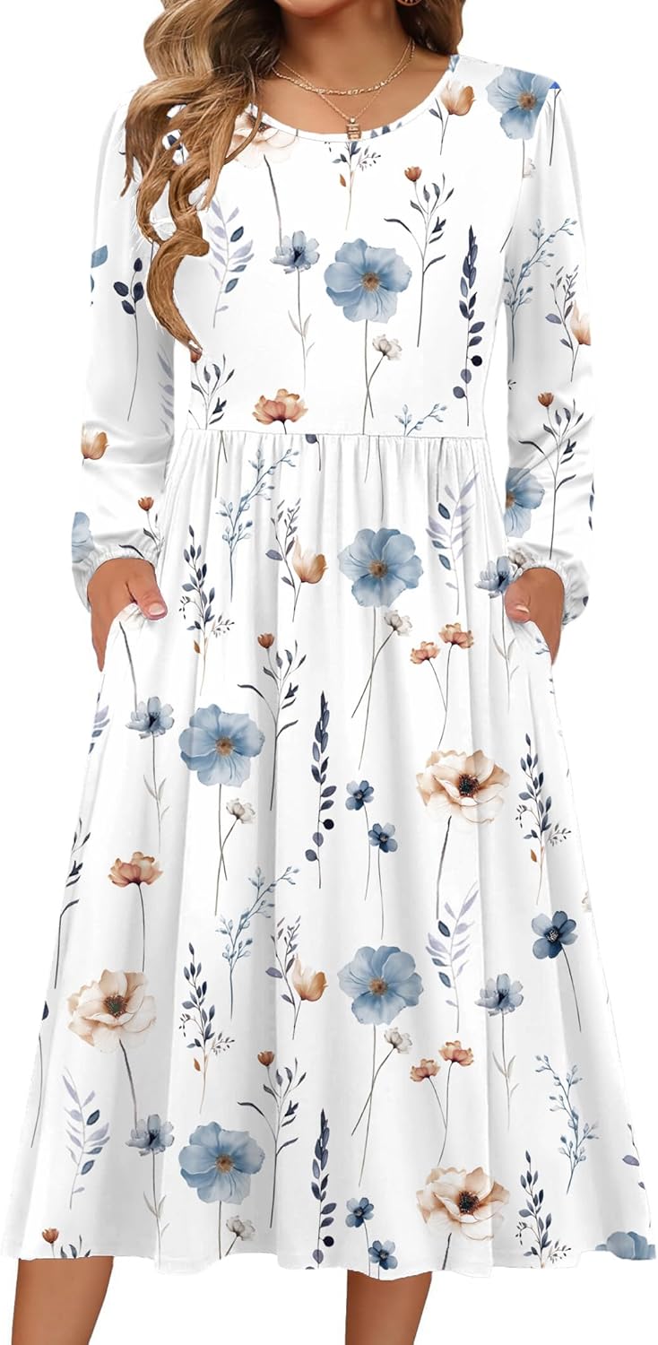 Zeagoo Long Sleeve Dresses for Women with Pockets and Style