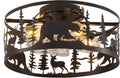 Farmhouse Caged Ceiling Fan with Light and Remote - Rustic Black