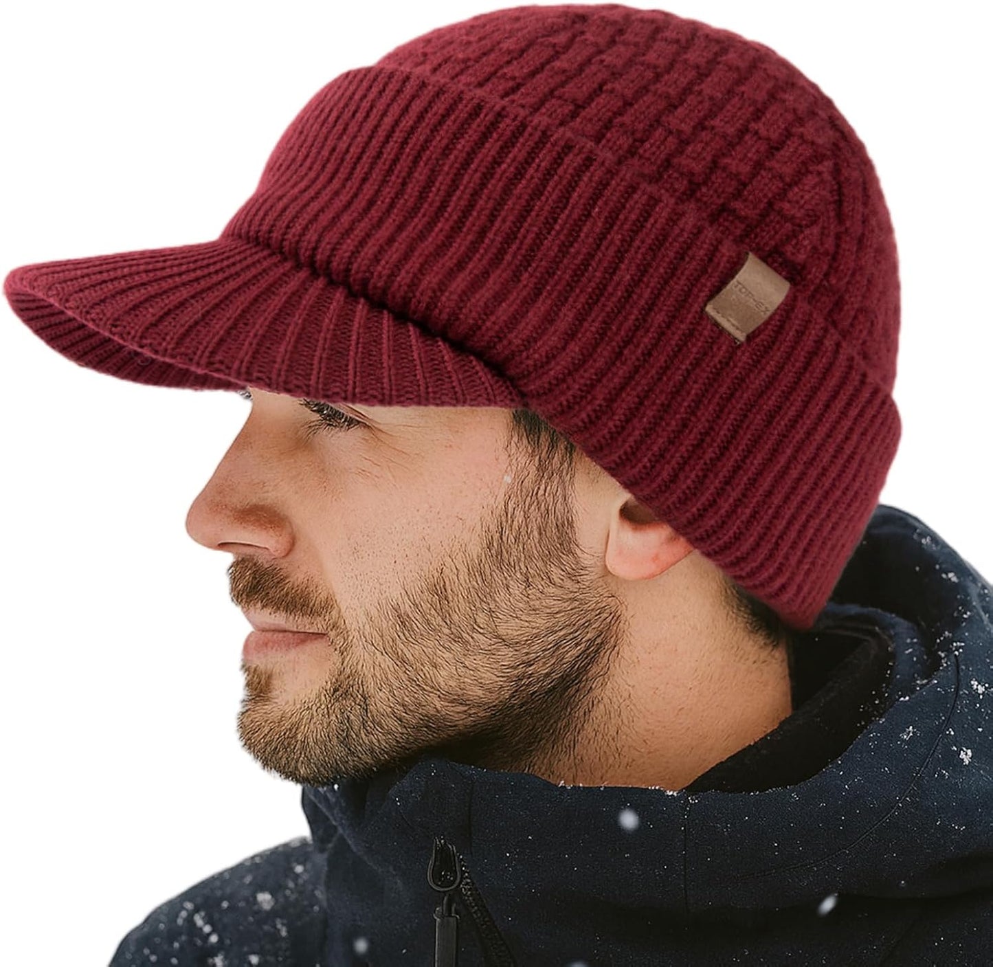 TOP-EX PolarWool 100% Merino Wool Winter Hat for Big Heads