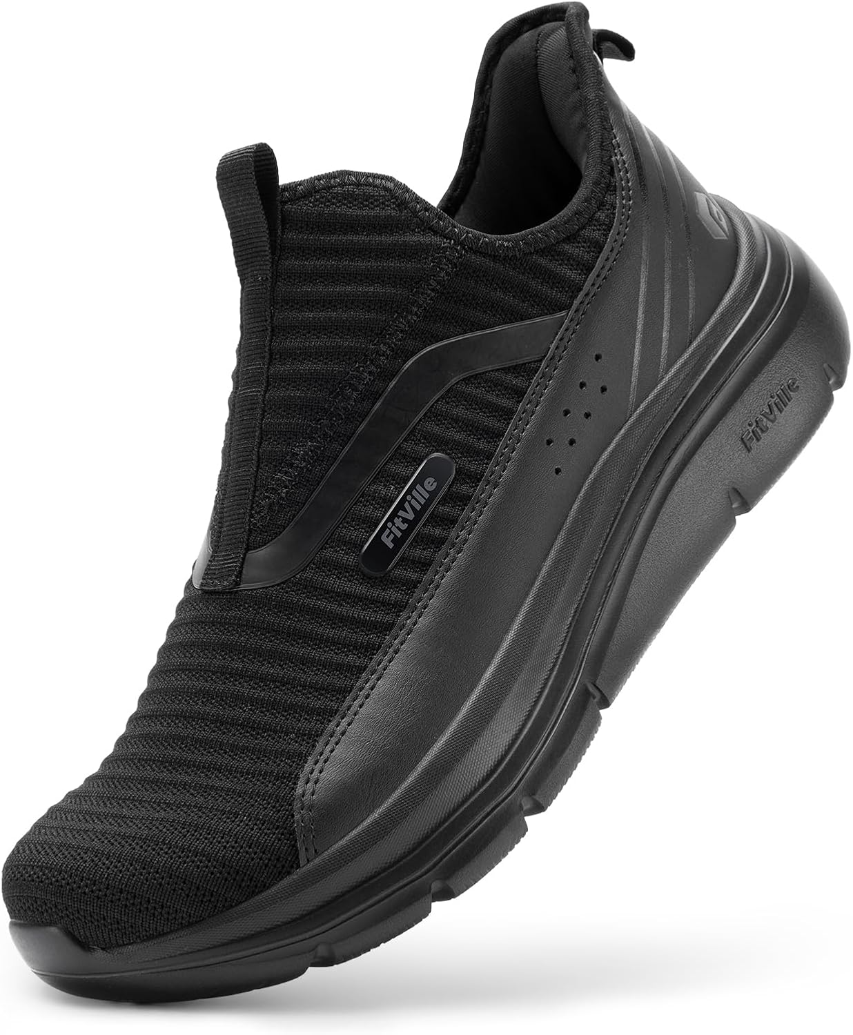 FitVille Men's Extra Wide Slip on Walking Shoes for Foot Pain