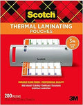 Scotch Thermal Laminating Pouches 200 Pack - Clear 3 Mil Letter Size