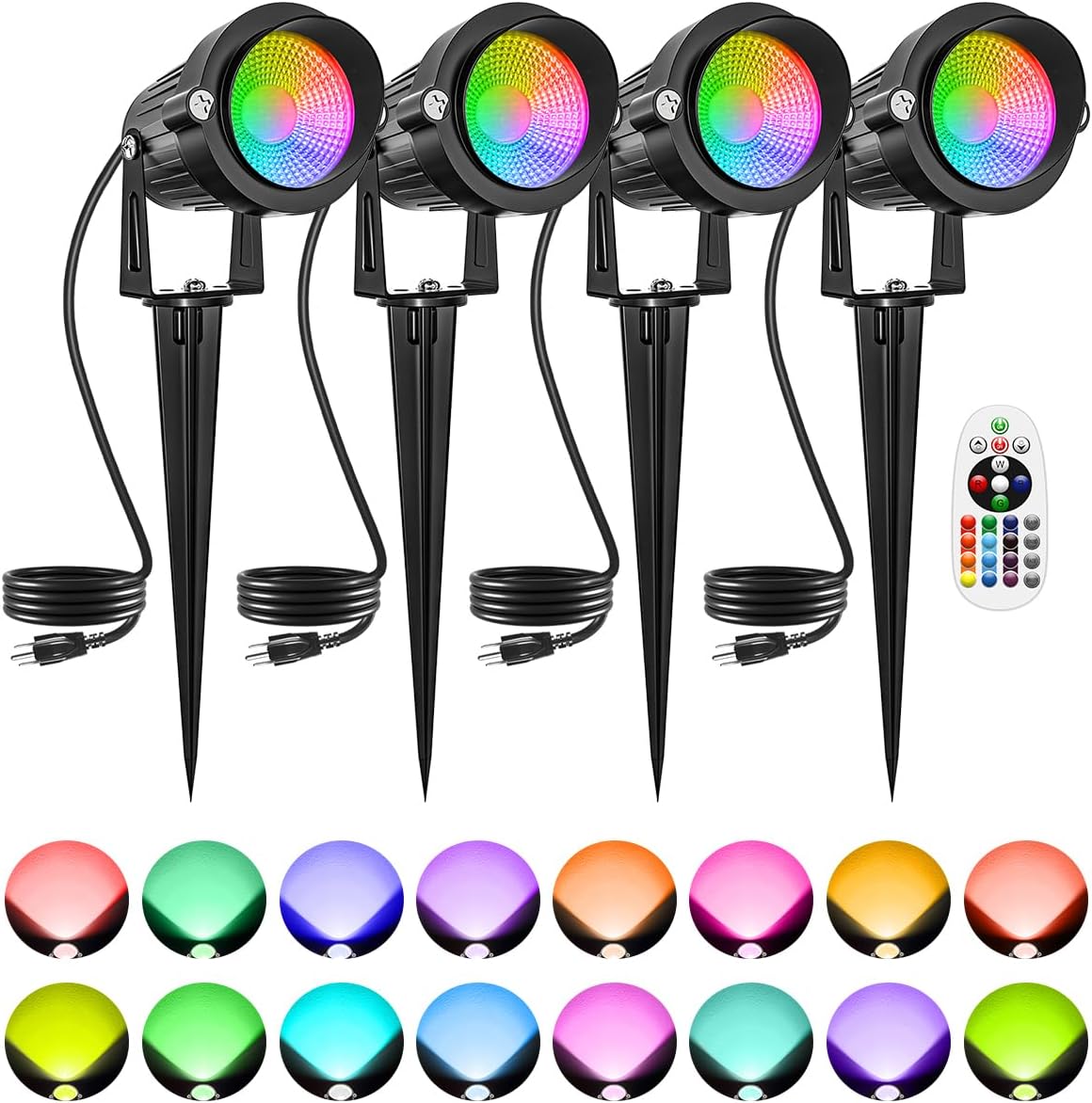 10W RGBW Color Changing Outdoor Spotlights for Halloween Fun