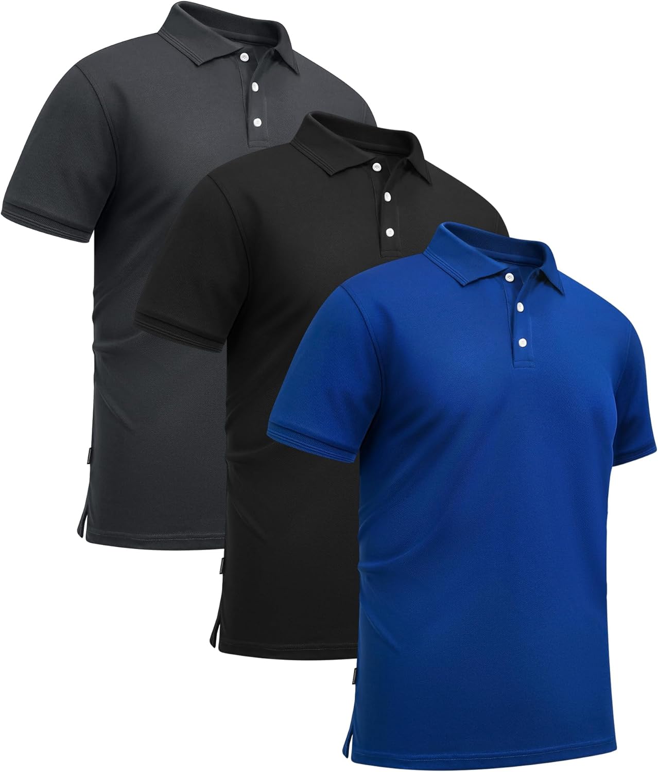 GEEK LIGHTING Mens Polo Shirts Short Sleeve Performance Golf Shirt