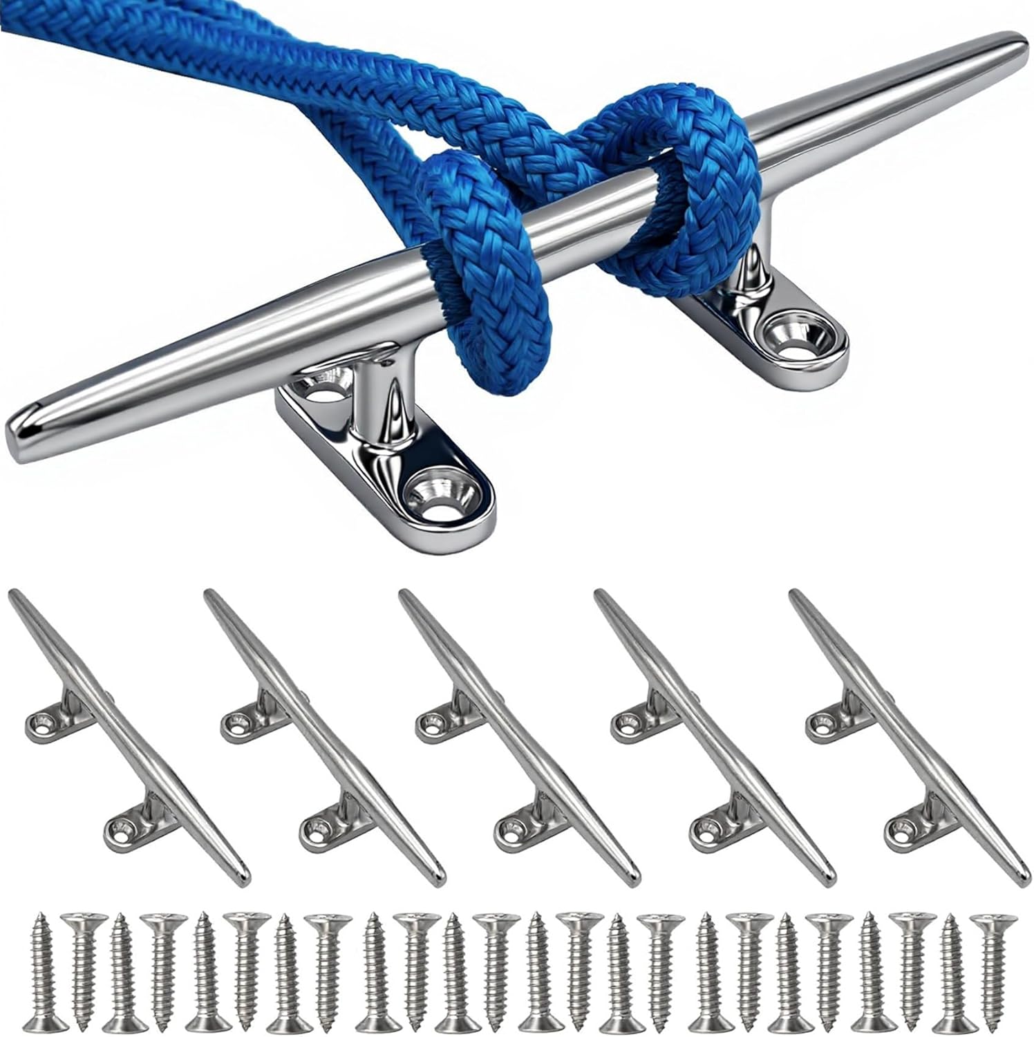 8 to 15 inch Stainless Steel Dock Cleats for Boats and Docks