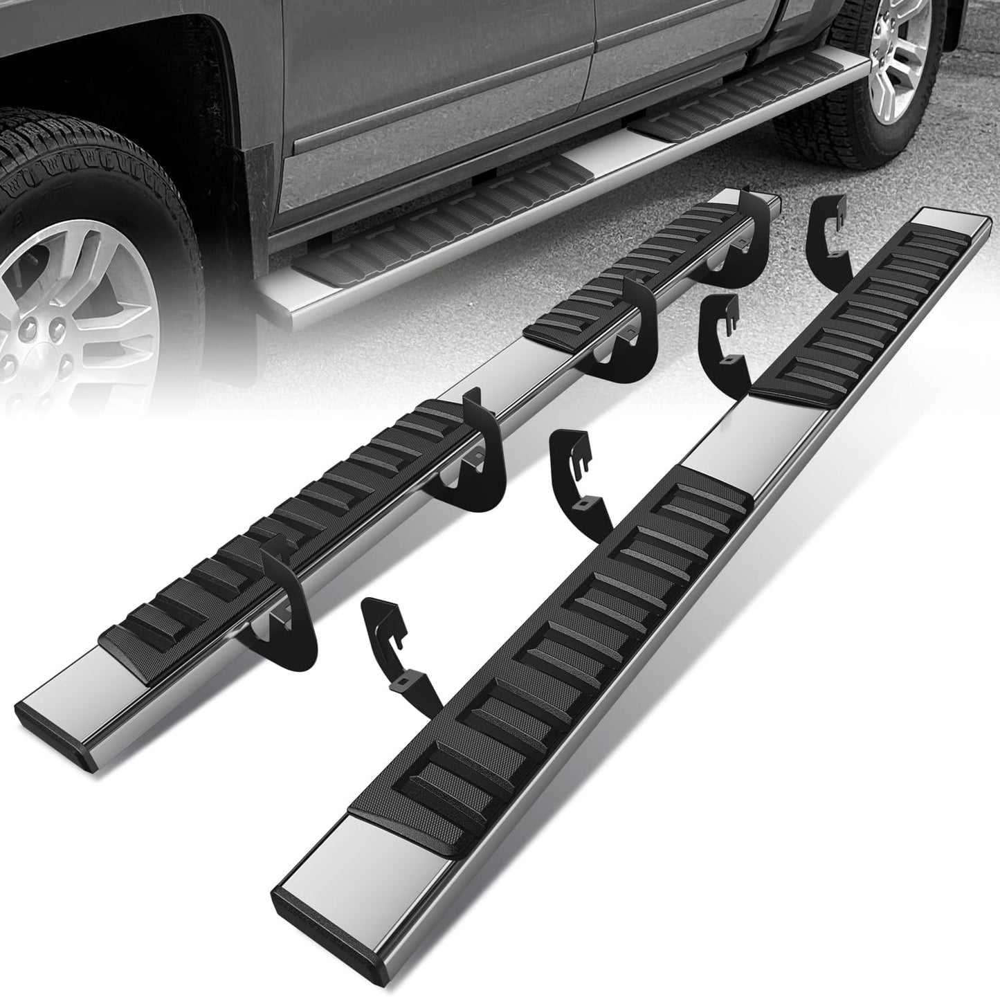 6.7 in Running Boards Steps Bars for 2007-2019 Sierra Silverado