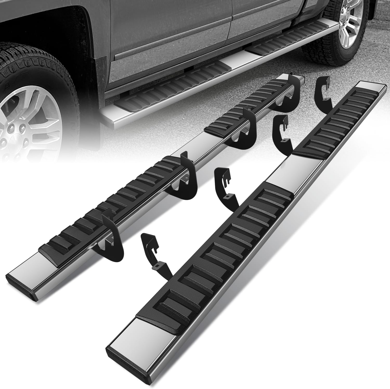 6.7 in Running Boards Steps Bars for 2007-2019 Sierra Silverado