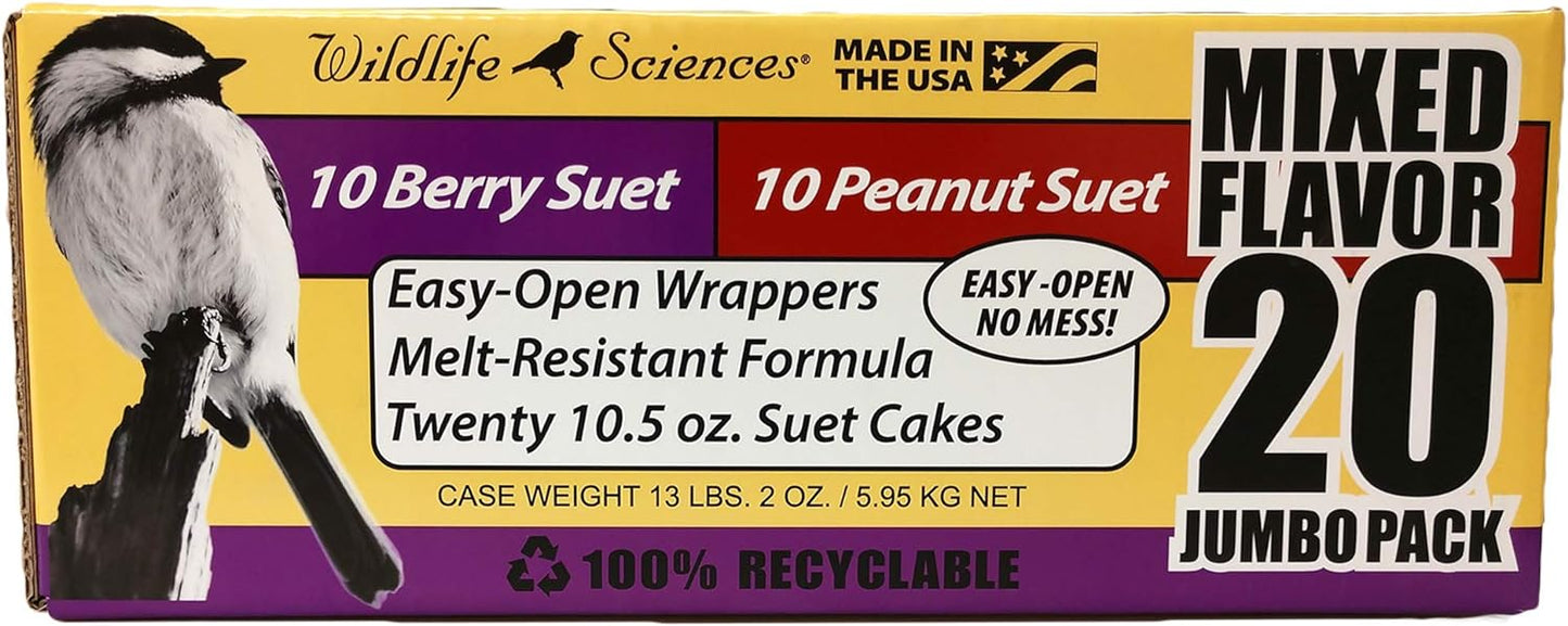 Wildlife Sciences Jumbo Mixed Suet Cake Pack for Wild Birds