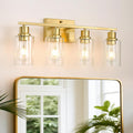 EMONG Gold Bathroom Light Fixtures for Modern Farmhouse Style