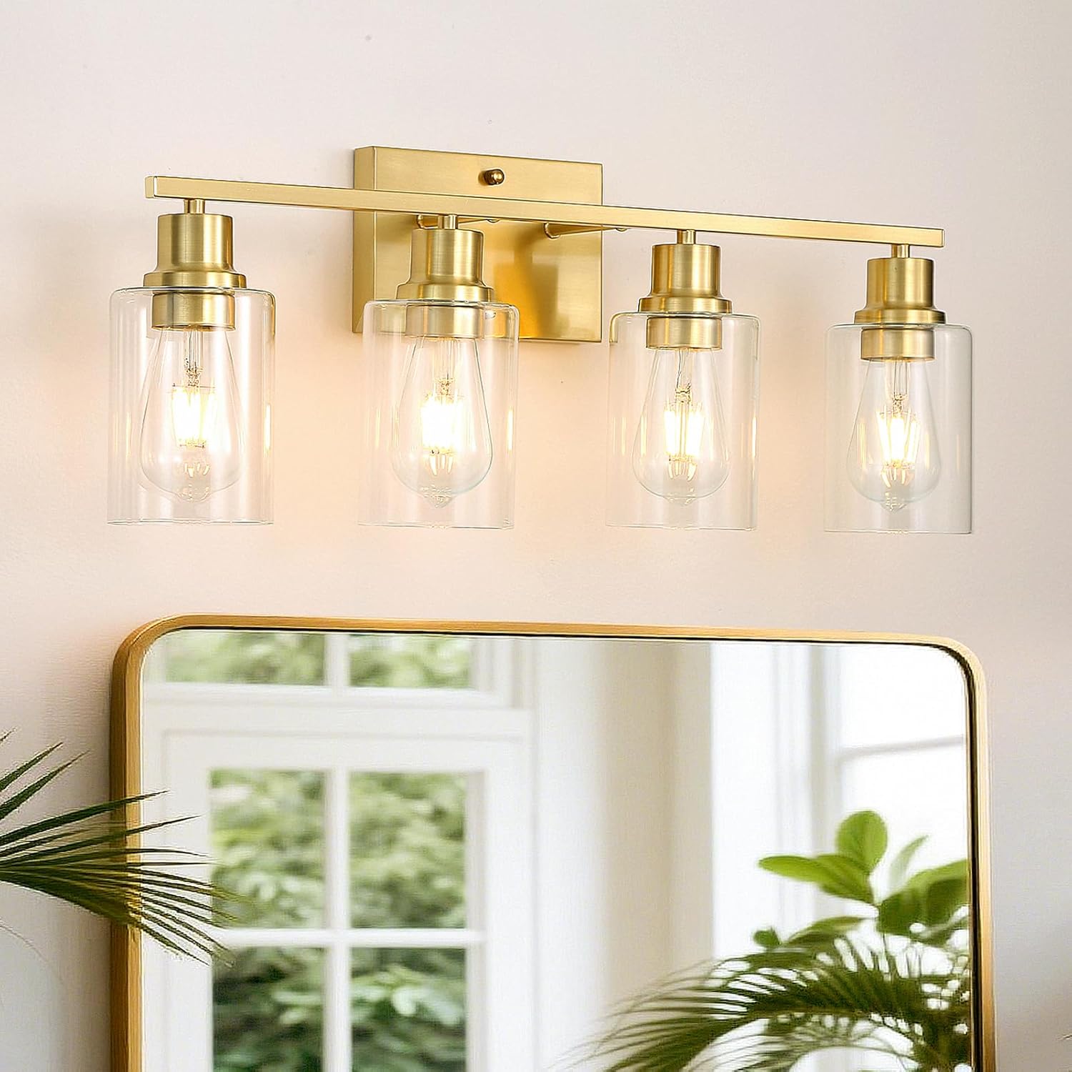 EMONG Gold Bathroom Light Fixtures for Modern Farmhouse Style