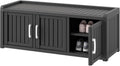 Outdoor Shoe Storage Cabinet with Bench - Waterproof, UV-Resistant