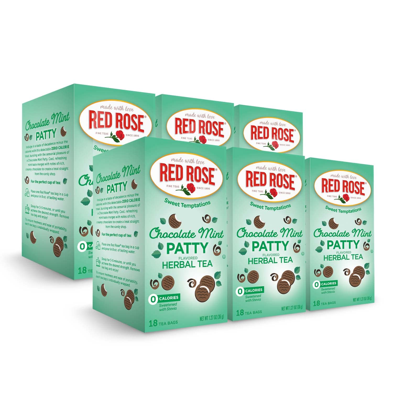Red Rose Sweet Temptations Dessert Tea with Chocolate Mint Patty