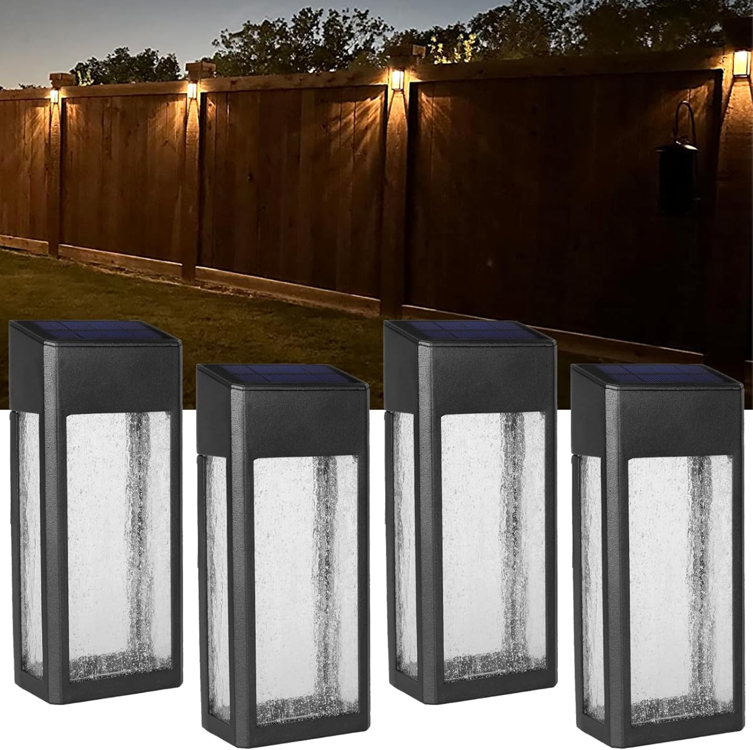 GOODFOEVER Solar Fence Lights - Elegant Outdoor Lighting Solution