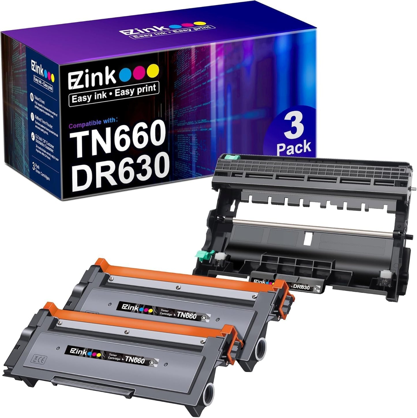 E-Z Ink Compatible Toner Cartridge & Drum Unit for Brother Printers
