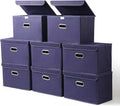 Fabric Storage Cube Bins Foldable Organizer with Lids and Metal