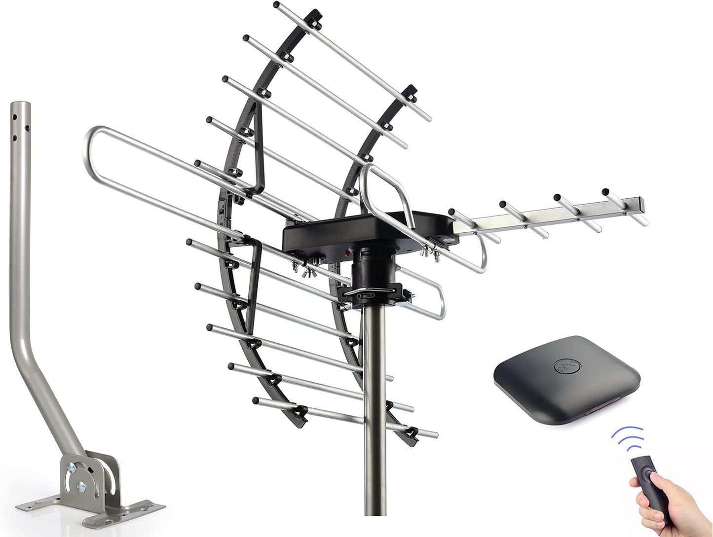 200-Mile Range Pibidi HD Antenna: Wireless Remote, 360 Rotation