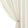 Ivory White Velvet Curtains for Bedroom Window - Room Darkening Luxury