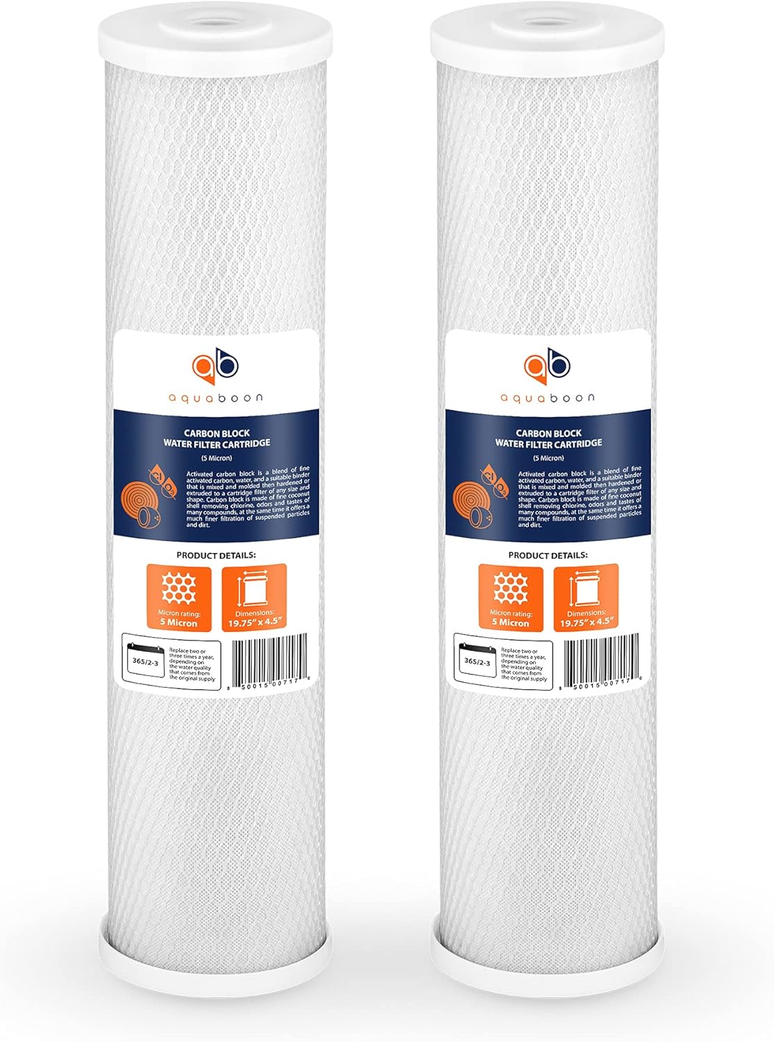 Aquaboon 4.5 x 20 inch Carbon Filter Cartridge for Pure Water