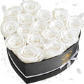 16-Piece Forever Flowers Heart Shape Box - Lasting Preserved Roses