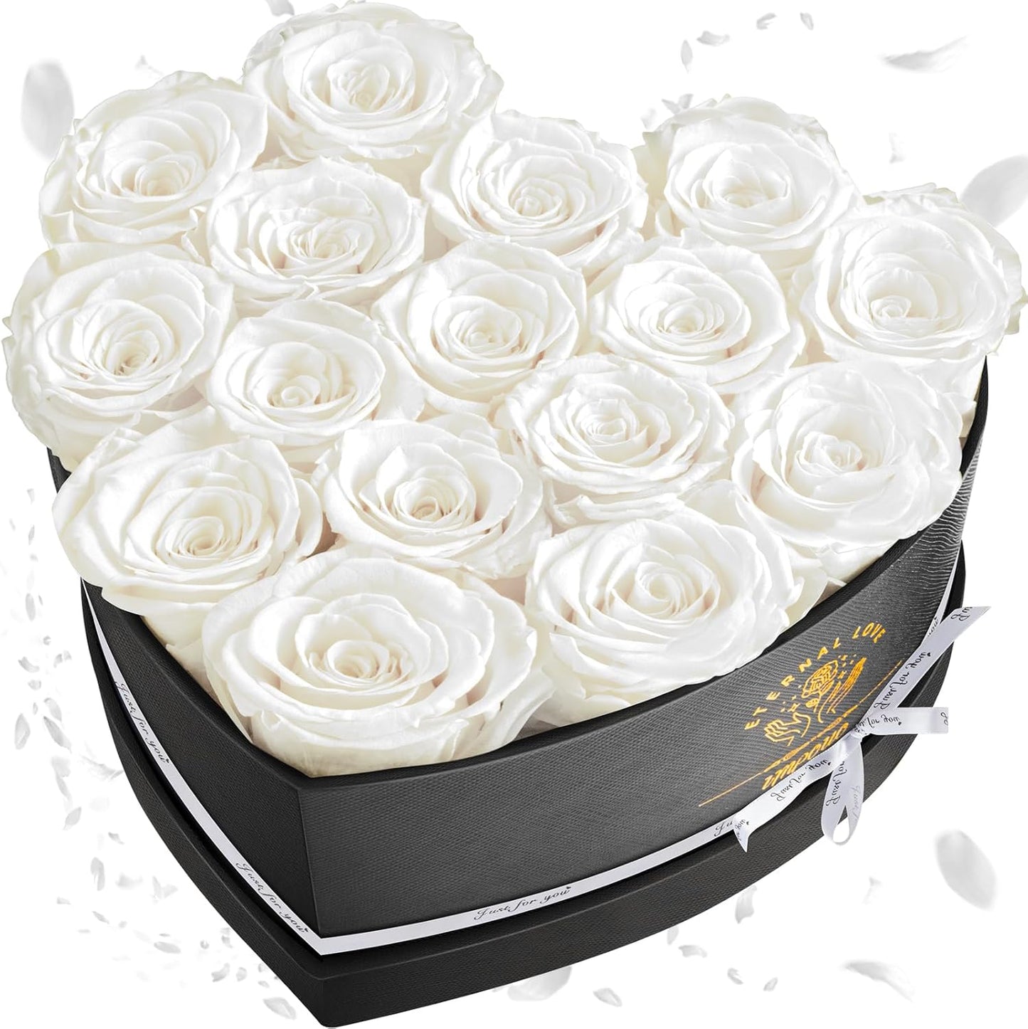 16-Piece Forever Flowers Heart Shape Box - Luxurious Roses Gift