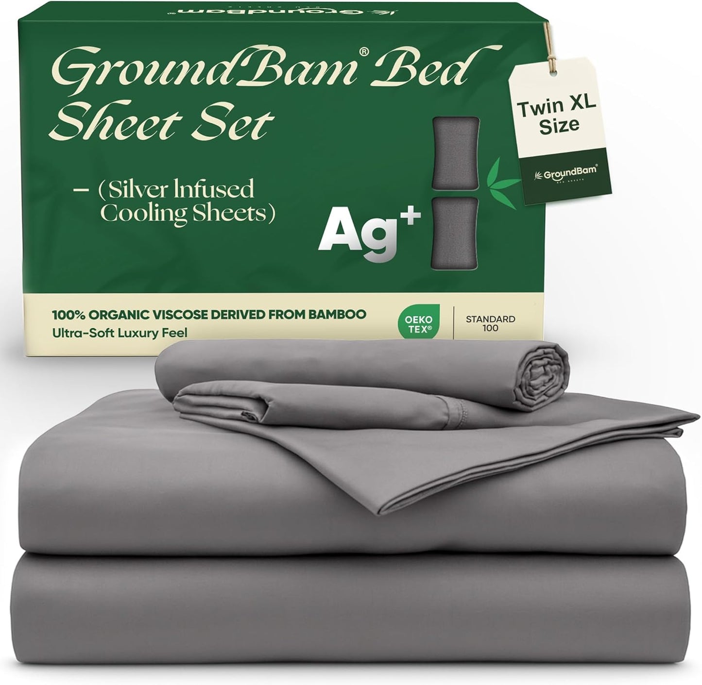 Silver Infused Bed Sheets Set by GroundBam for Comfort
