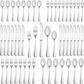 50 Piece Silverware Set Service for 10 - Premium Stainless Flatware