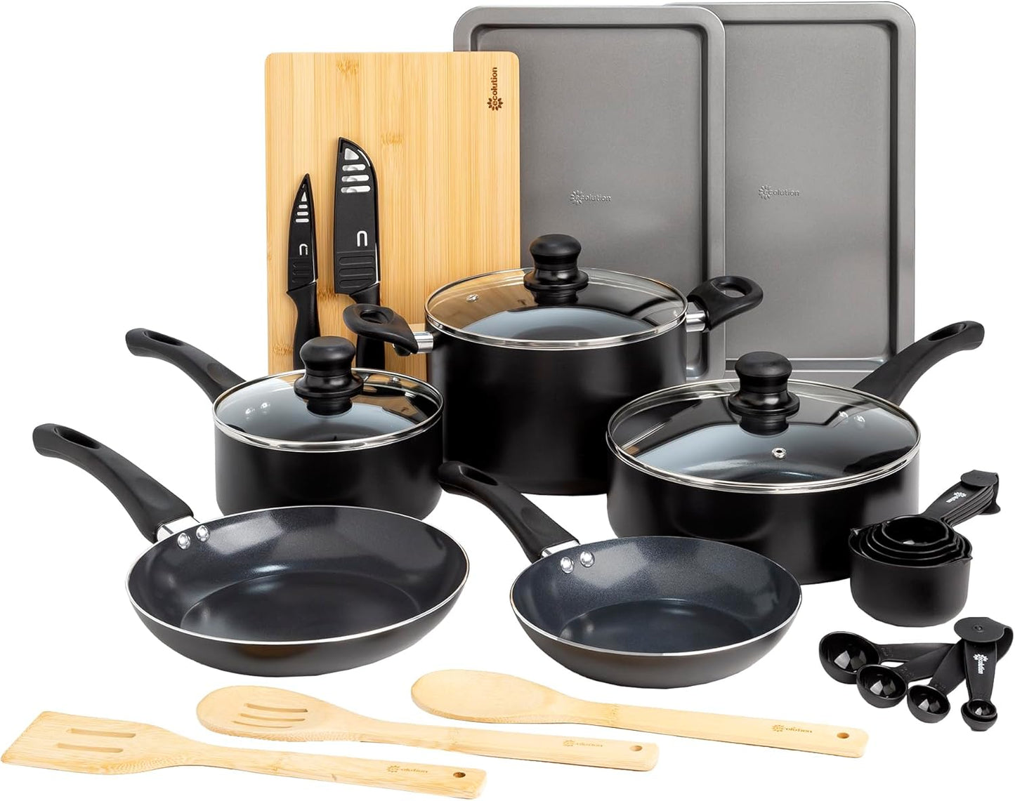 Ecolution Easy Clean Ceramic Nonstick Cookware Set for Home