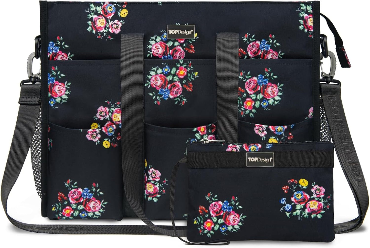 Utility Water Resistant Tote Bag with 22 Pockets for Women