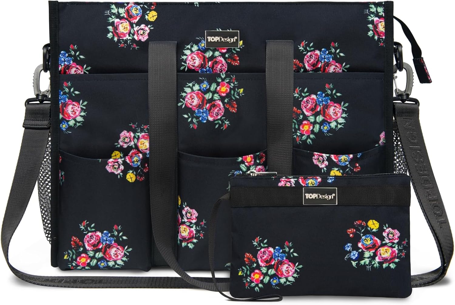 Utility Water Resistant Tote Bag with 22 Pockets for Women