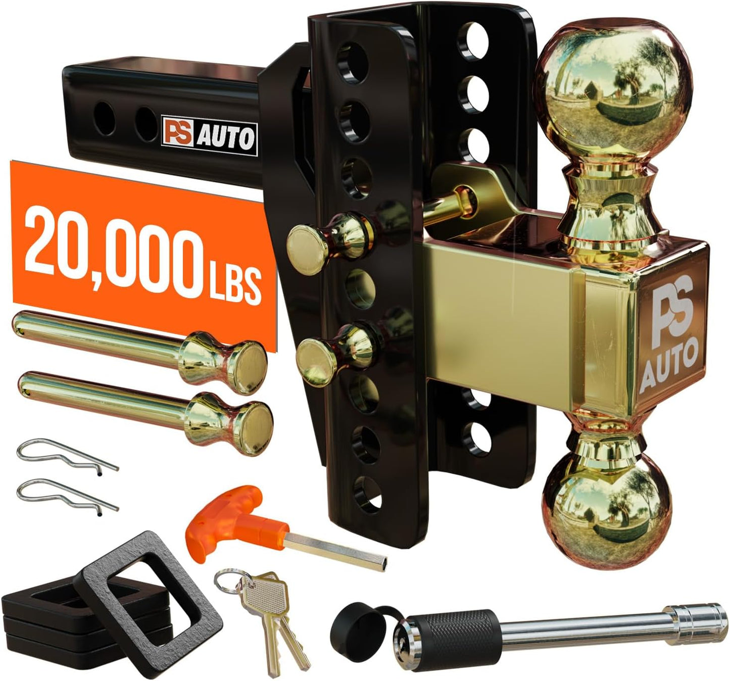 Adjustable Drawbar Trailer Hitch for 20,000 LBS Towing Power