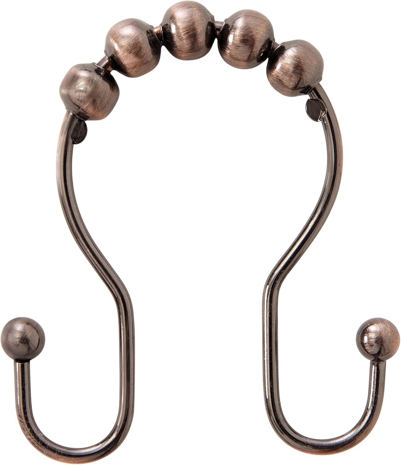 Rust-Resistant Gliding Shower Rings - Easy Install - 12-Pack - Bronze