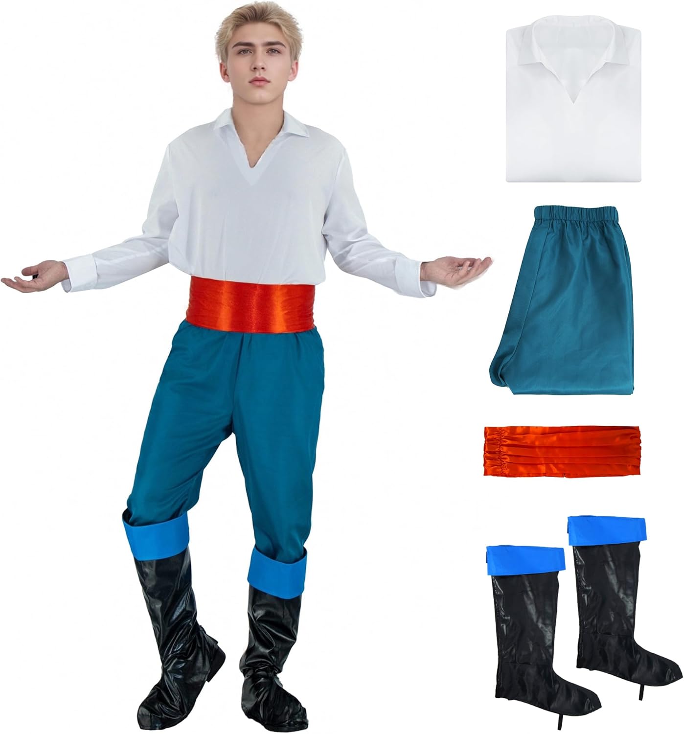 Prince Eric Costume for Mens Cosplay Halloween Dress Up Fun