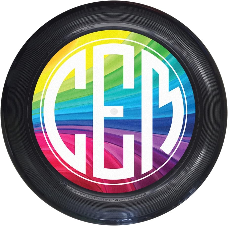 Personalized Rainbow Monogram Frisbee - 175g, 5 Colors, Infusion