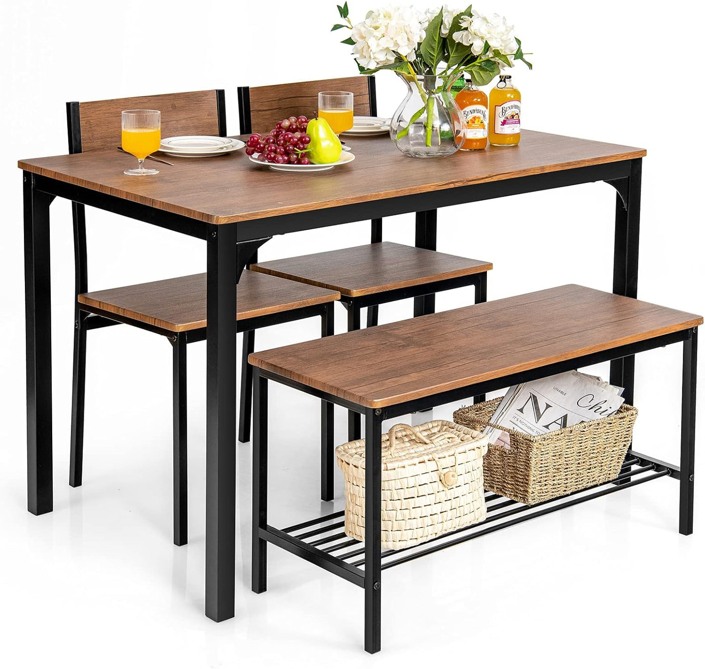 Giantex Dining Table Set for 4, Modern Kitchen Table & Chairs