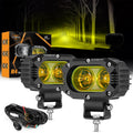 Auxbeam LED Amber Fog Light 4in 60W Pair - Amber Flood