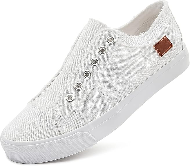 Women's Slip on Shoes Non Slip Fashion Canvas Sneakers Low Top