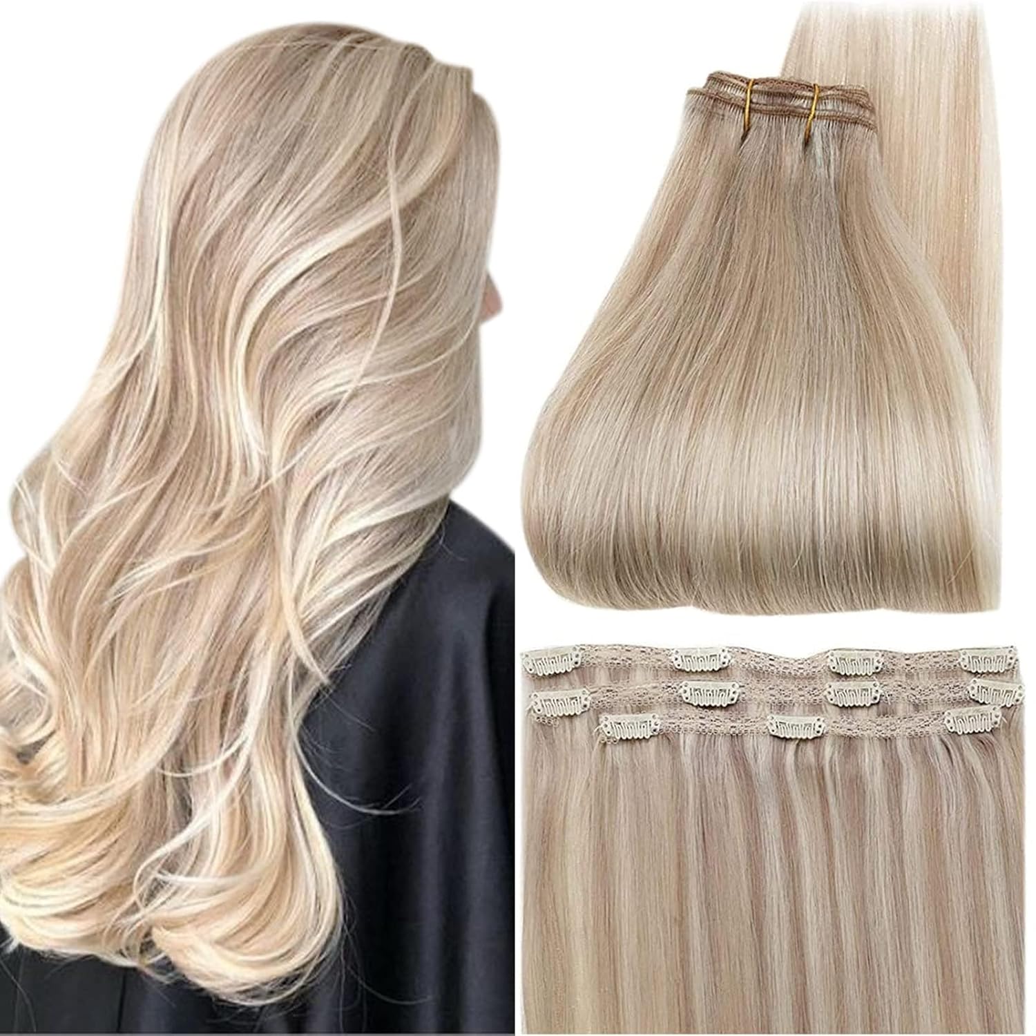 Full Shine Ash Blonde Hair Extensions for Effortless Volume