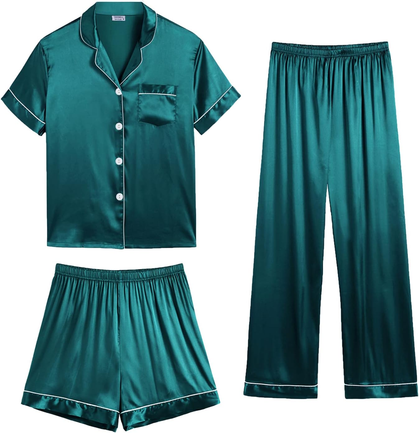 SWOMOG Womens Silk Satin Pajama Sets for Ultimate Comfort