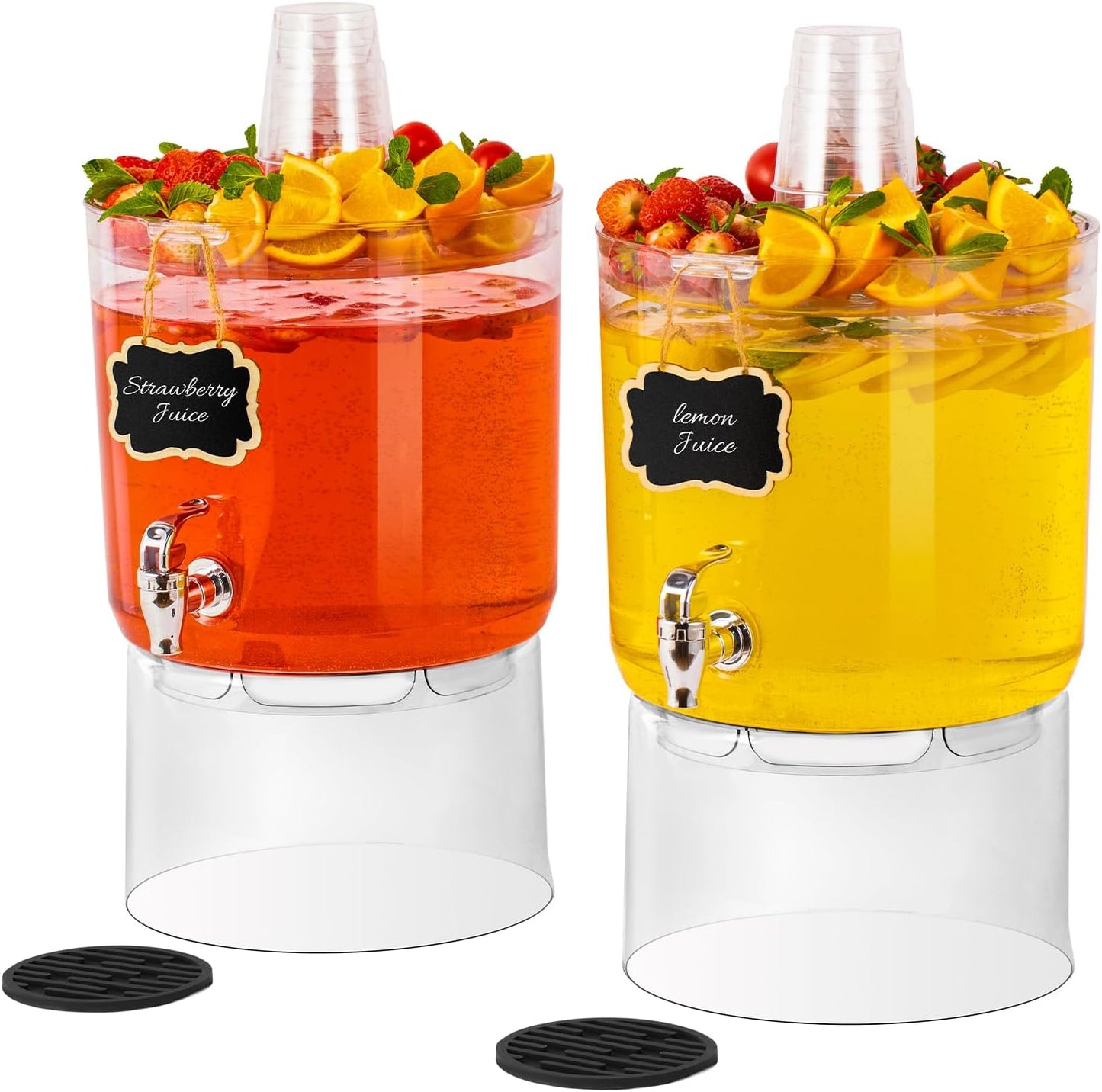 2 Gallon Beverage Dispenser for Parties with Multi-Function Lid