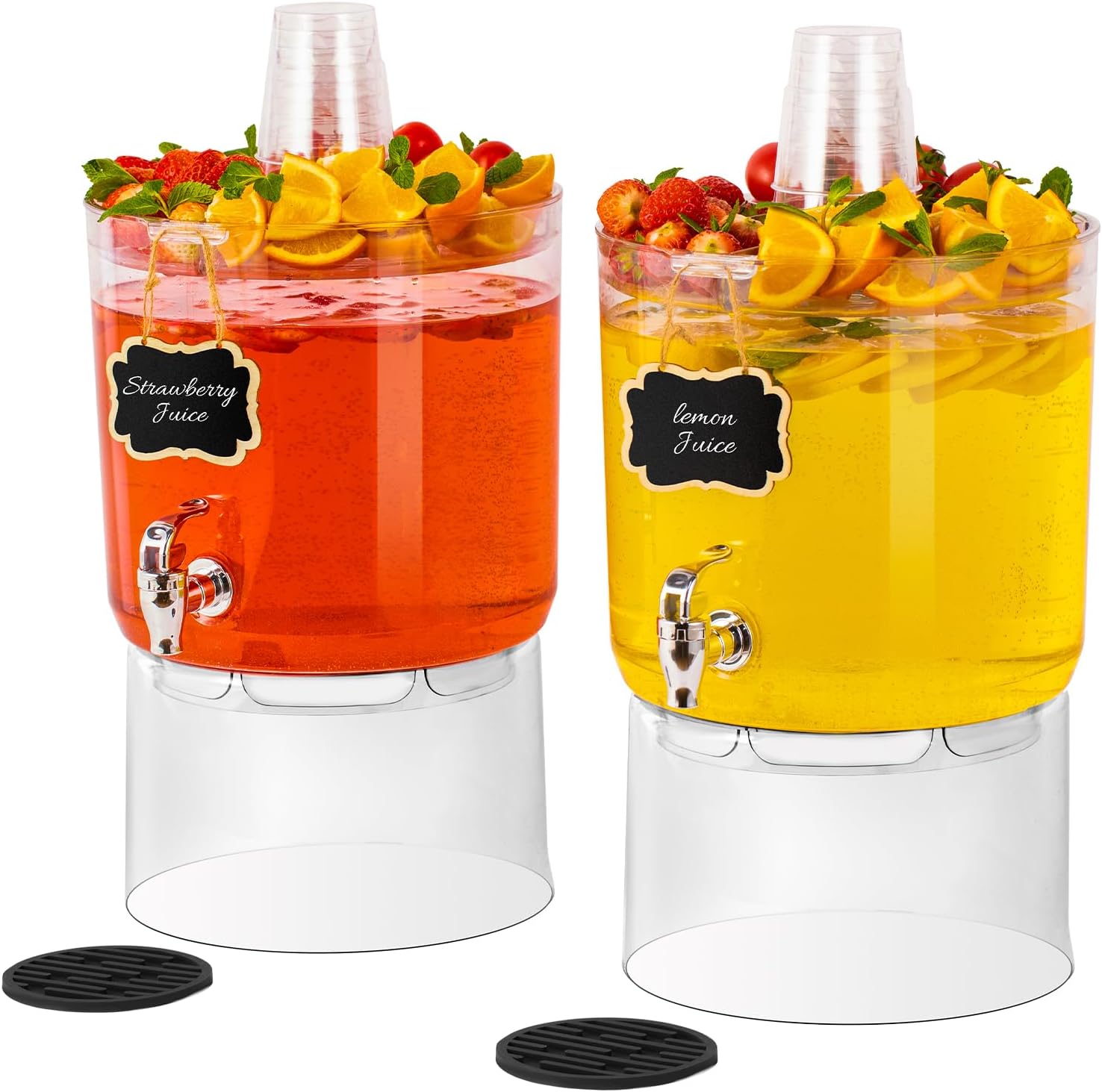 2 Gallon Beverage Dispenser for Parties with Multi-Function Lid